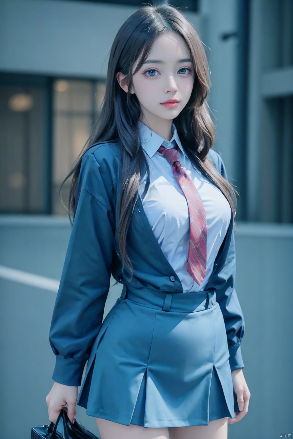  masterpiece,bestquality,realistic,8k,officialart,ultrahighres,school uniforms,1girl, depth of field