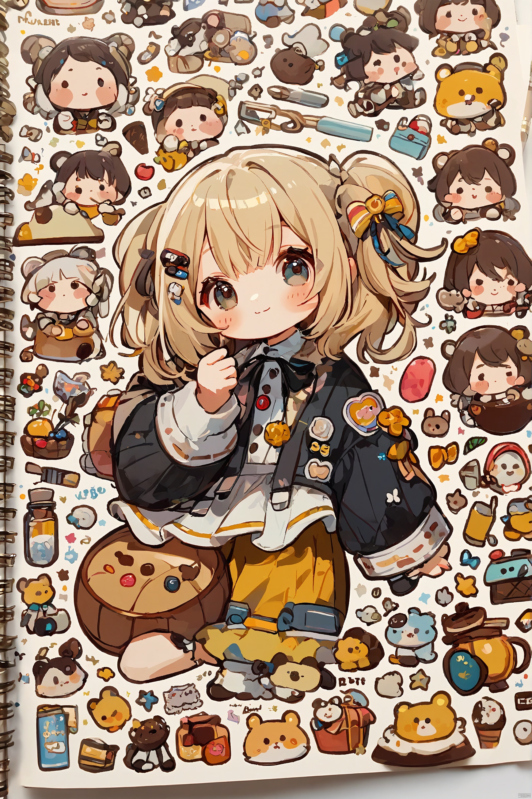 1girl,loli,cute,stickers,masterpiece,best quality,very aesthetic,extremely detailed