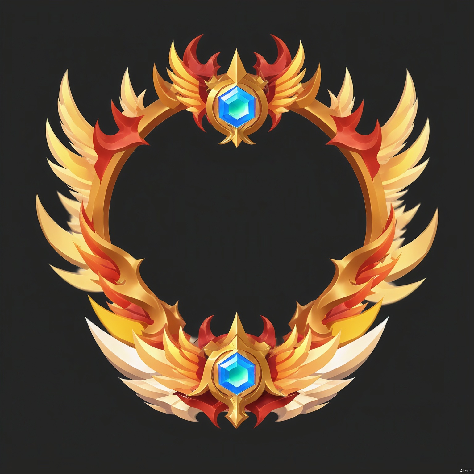 Game type, round frame weapon shape, gems, wings