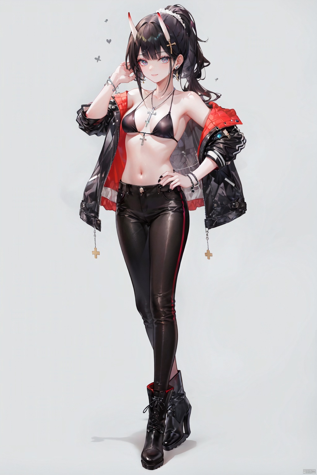 1girl,  leather,  solo on Tensor.Art