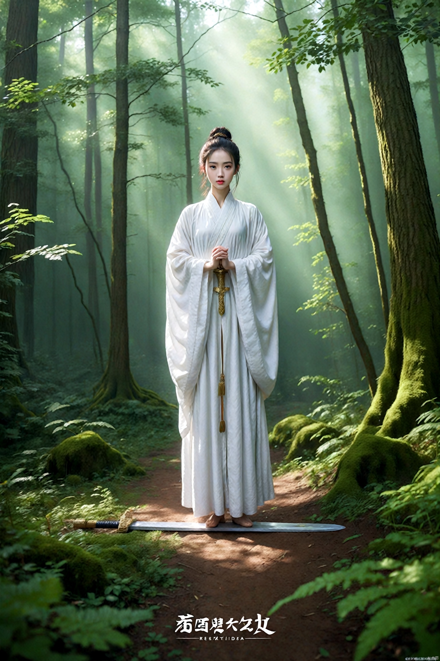  absurdres,incredibly absurdres,reality,realistic,full_shot, yujianshu_sword_Stand on the sword