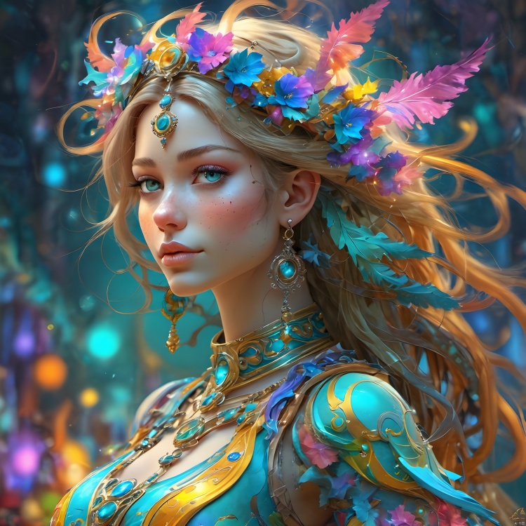 1girl,Authenticity,

magical radiance, Concept art,
fractal, colorful, depth of field , vivid colors, 
﻿