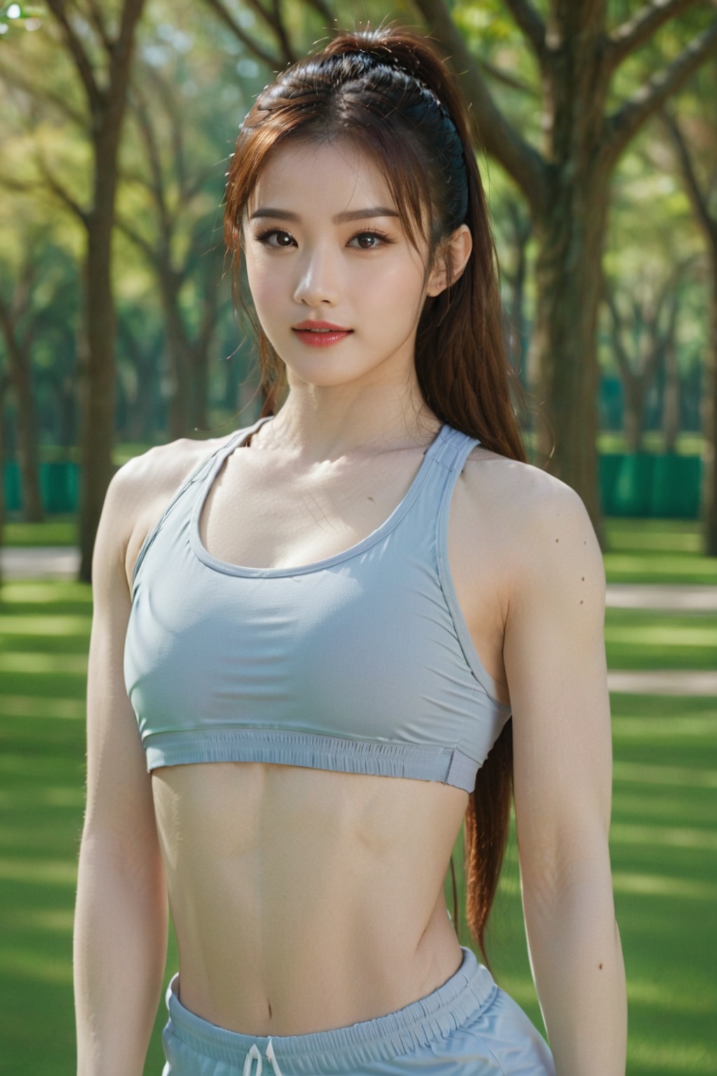 wo_p3rfb0dy01,  pale skin,  woman wearing a gym outfit on Tensor.Art