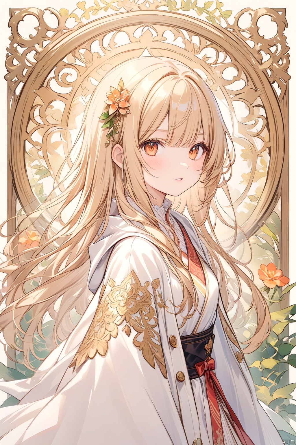  1girl, intricate detail borders