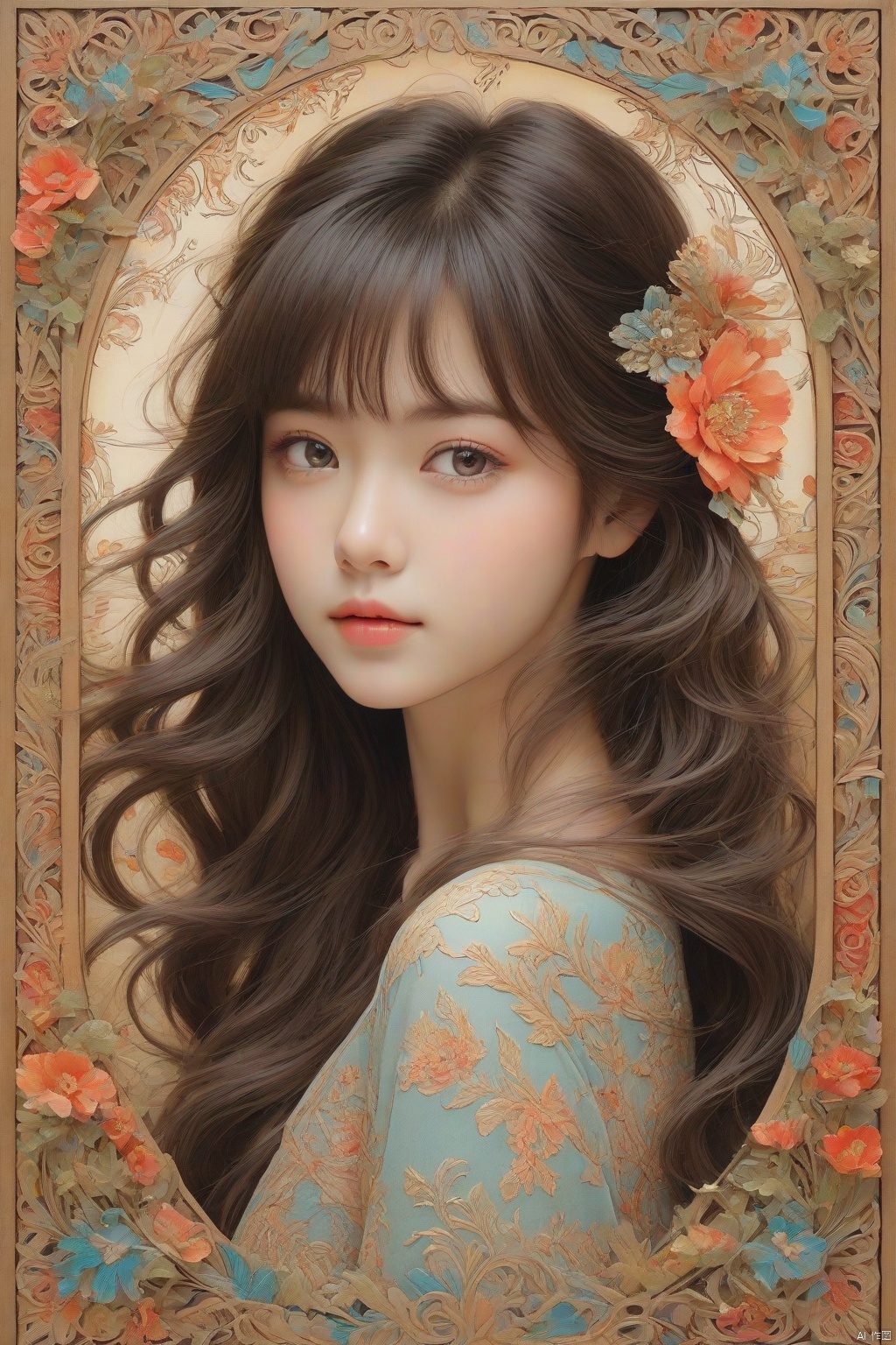 1girl, intricate detail borders