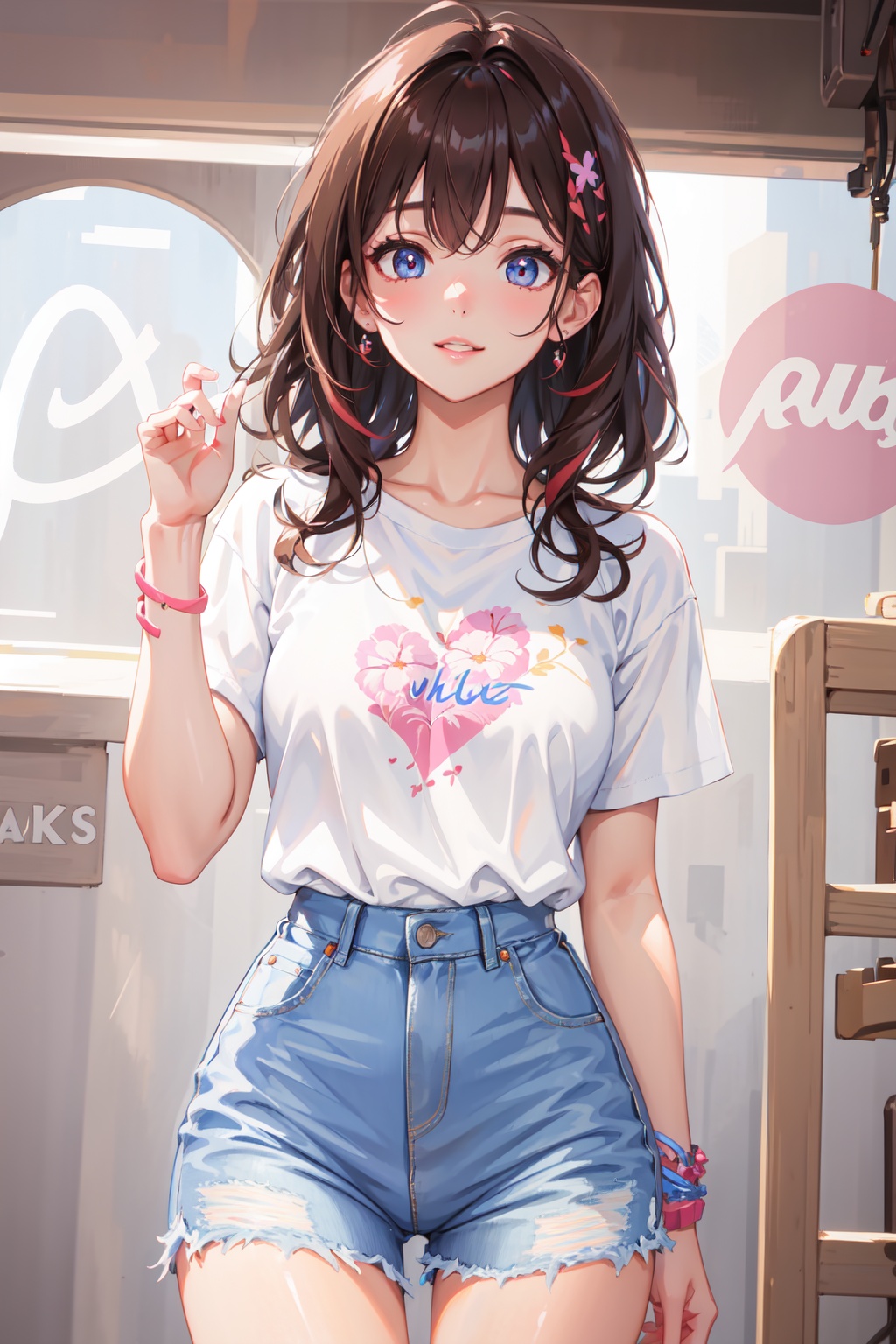 Cute girl,  tender smile,  colors on Tensor.Art