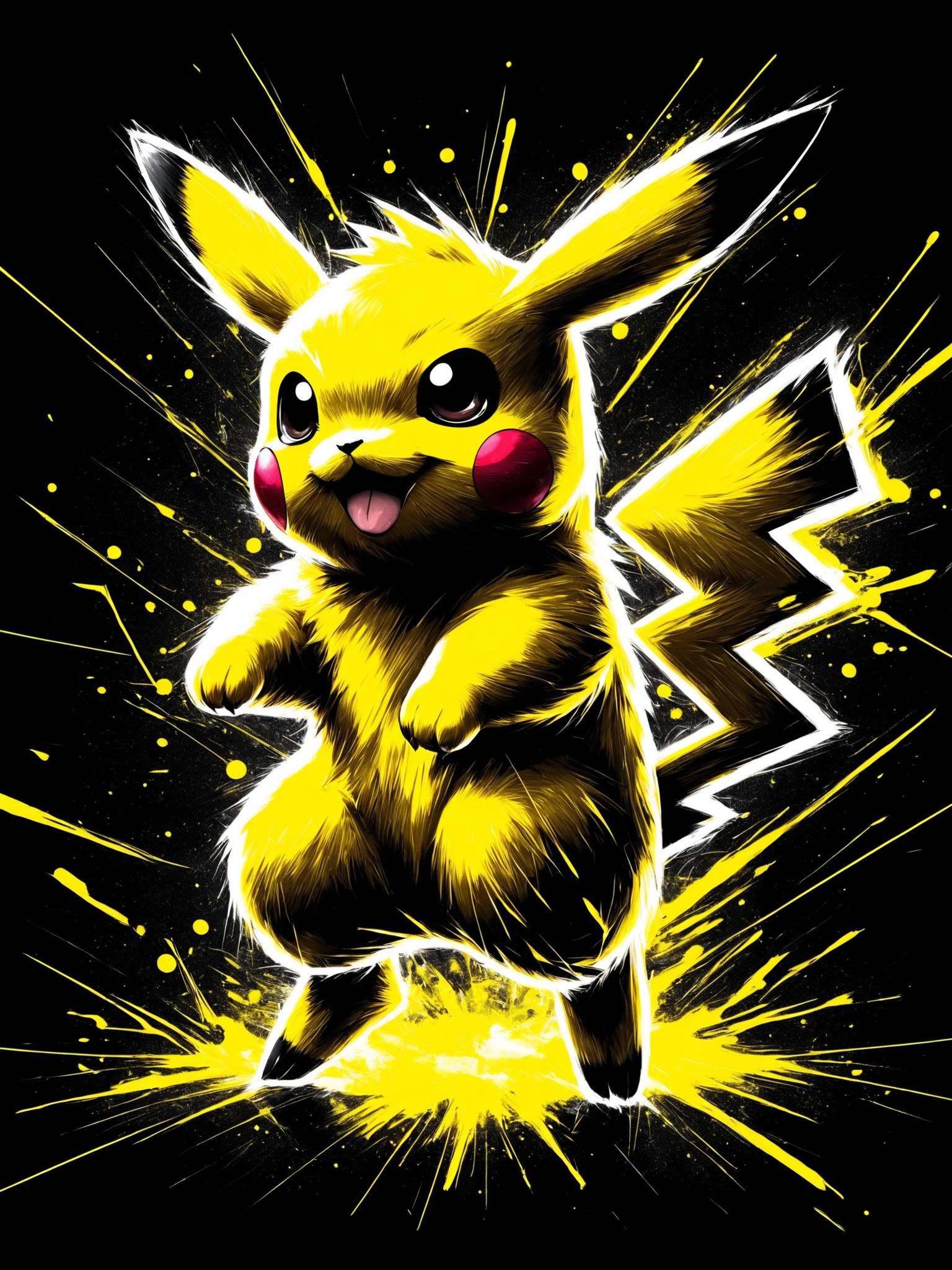 pokemon pikachu,  active pose,  anime on Tensor.Art