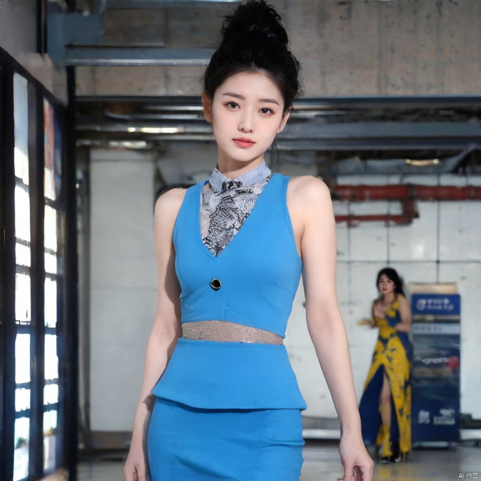 fullbody,2 people,1 girl, １ boy,Wear the same Treasure Blue Business suit,necktie,Treasure Blue Suit, pencil skirt,Seductive smile,office background, standing, 
trousers,Simple background,mature female,Mature males,Cusp high-heeled shoes,(in summer:1.3),((style of Alessio Albi)),(photorealistic:1.2),(film grain:0.2),((Depth of field)),spoken flying sweatdrops,official art,Best quality,masterpiece,((photorealistic:1.4)),extremely delicate,intricate details,best shadow,HD photos,slr,8k,hyperdetailed,(soft light), standing,rich in detail,(exposure blend:0.1), 1 girl, realistic, realism, 1girl,moyou, Real, ring, mugglelight, depth of field, OL, cheongsam