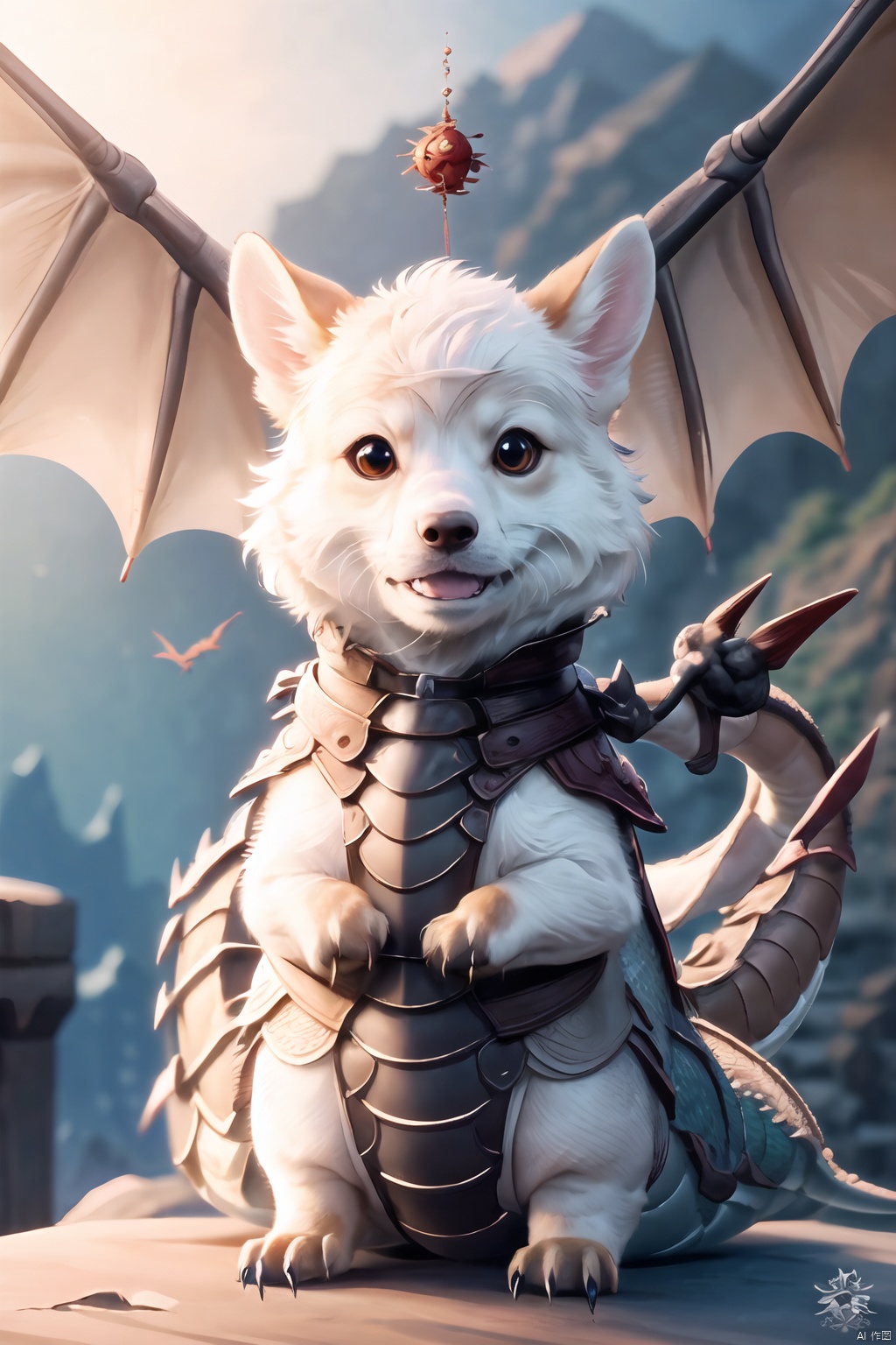 Best quality,8k, animal,(DRAGON:1.5),spitfire,castle,
