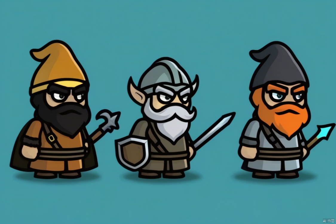 Three game characters, Dwarven Elementalist