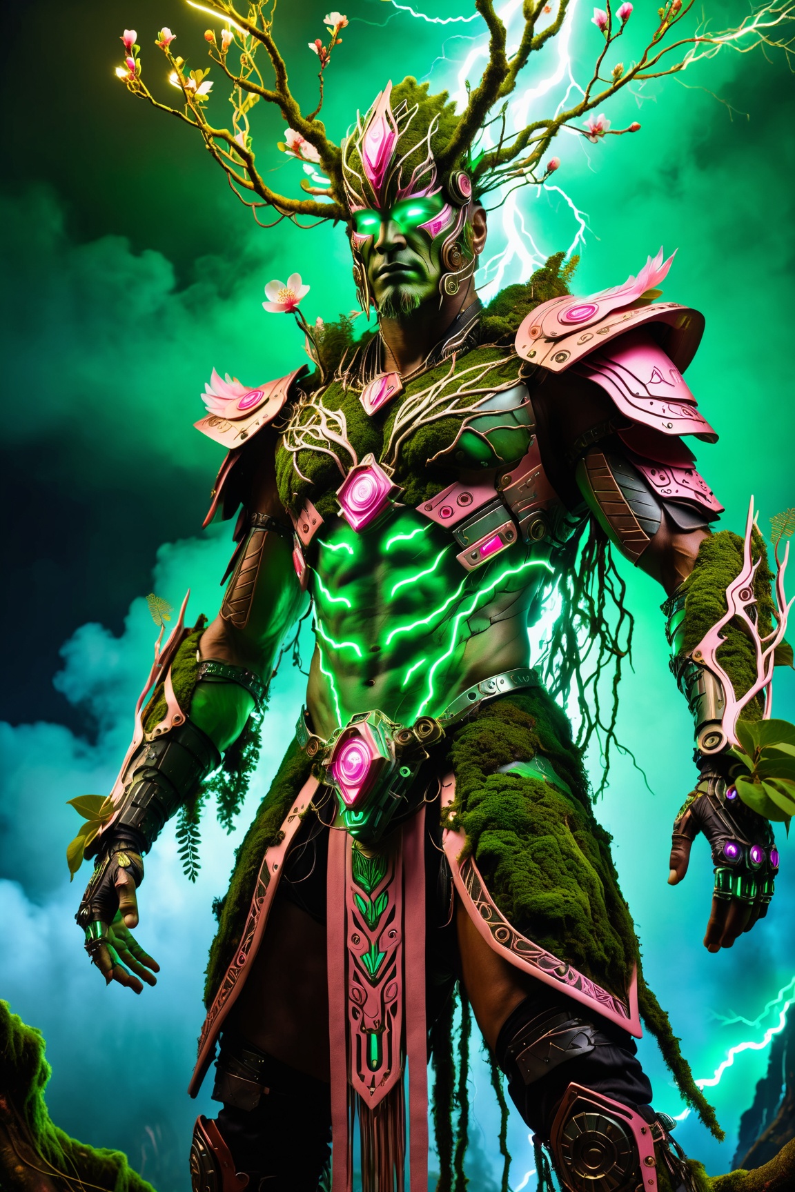 (The king),  (Cyberpunk Treeman),  metal leaves on Tensor.Art