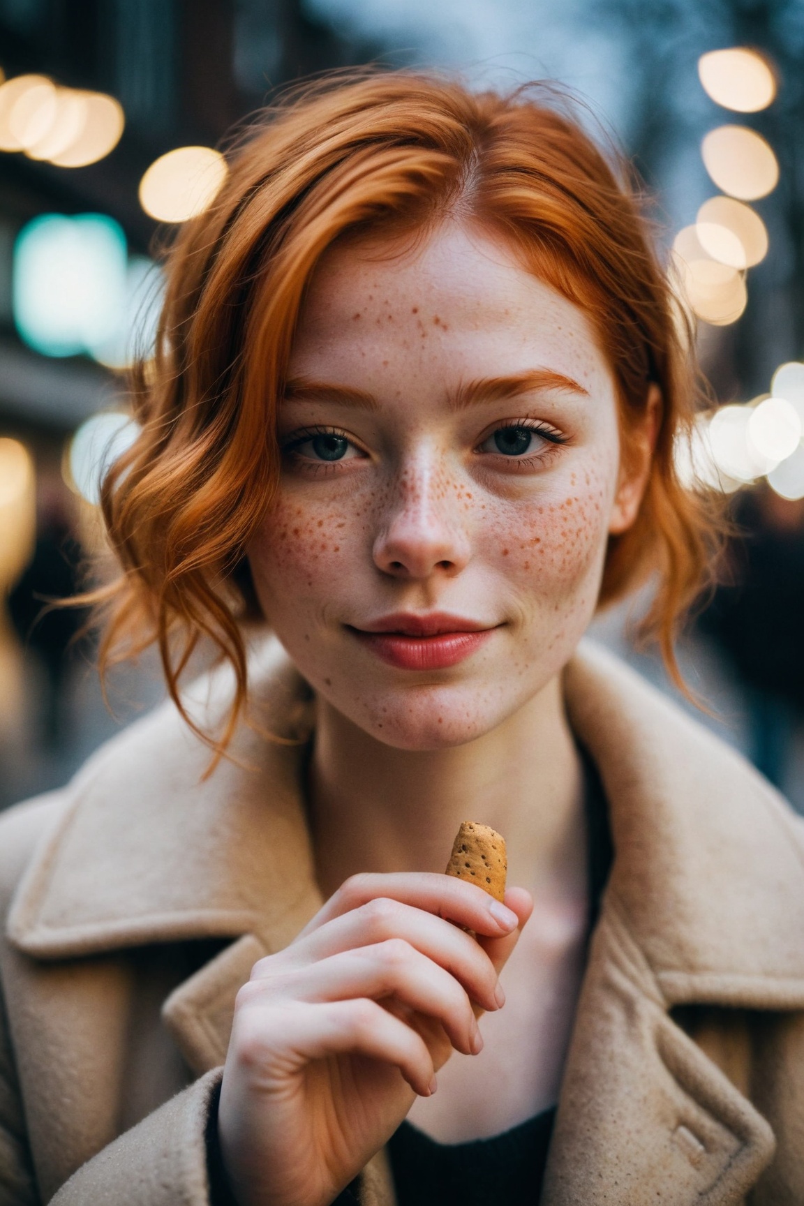 closed lips,  cute smile,  cinematic photo on Tensor.Art