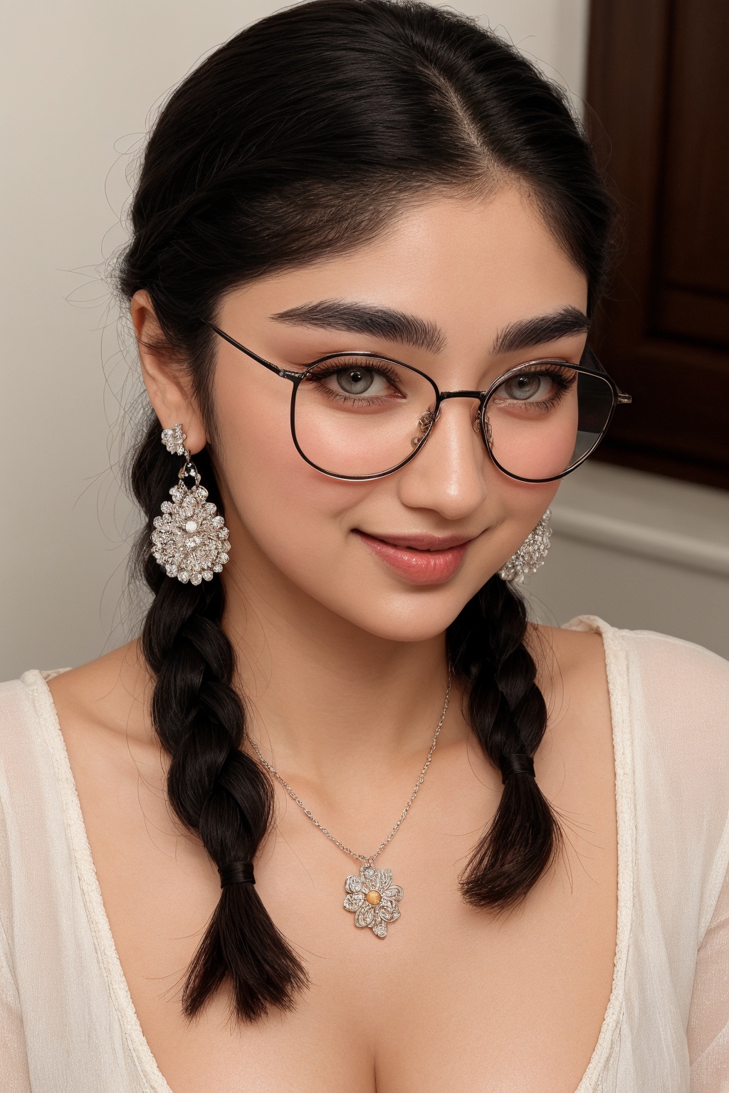 1girl,  16 year old,  eye glasses on Tensor.Art