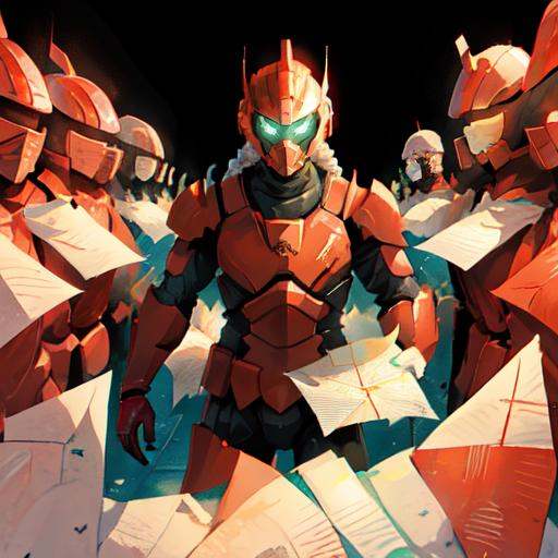 origami style ,  looking at viewer,  military squad on Tensor.Art