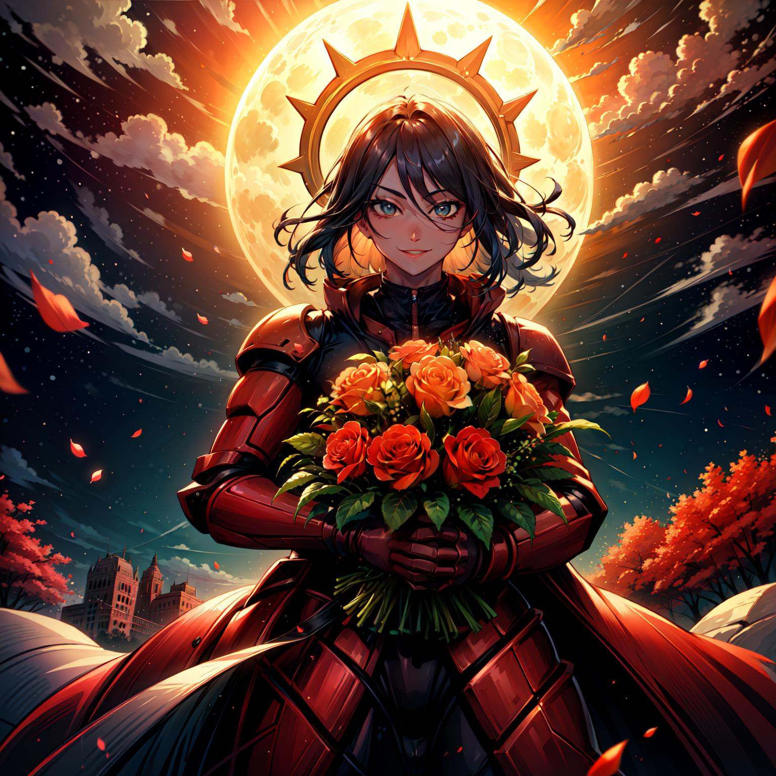 solo boy,  rose gives for viewer,  International Women's Day style on Tensor.Art