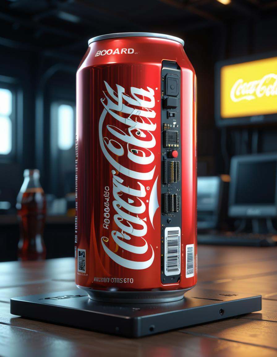 mboard artstyle can of coca-cola. product photography on Tensor.Art