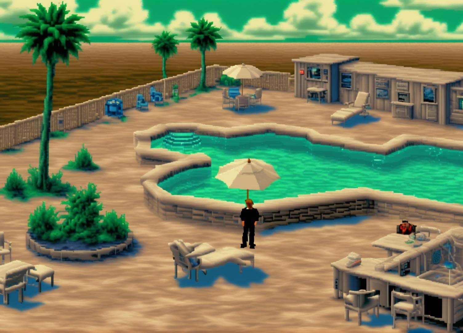 . lcas artstyle,  Outdoor swimming pool on Tensor.Art
