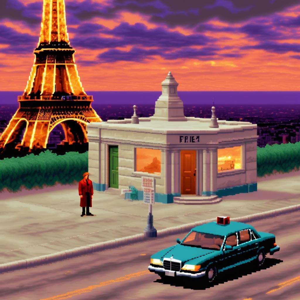 lcas artstyle,  the cast of the television show 90210 is investigating a murder on the top of the eiffel tower. Sharp Focu...