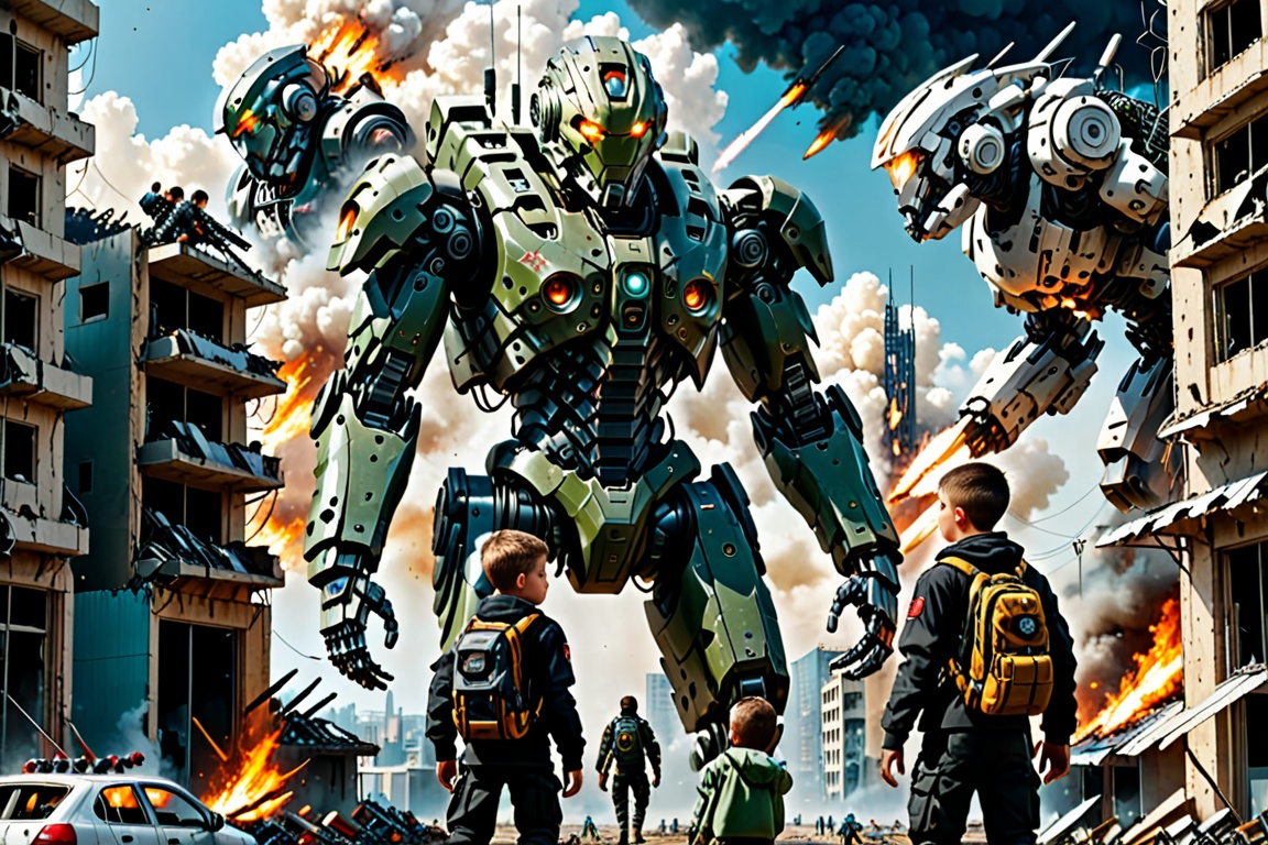 weapon,  multiple boys,  sky on Tensor.Art