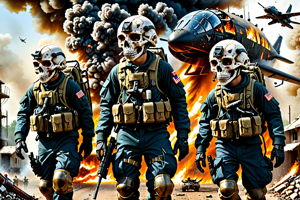 weapon,  multiple boys,  uniform on Tensor.Art