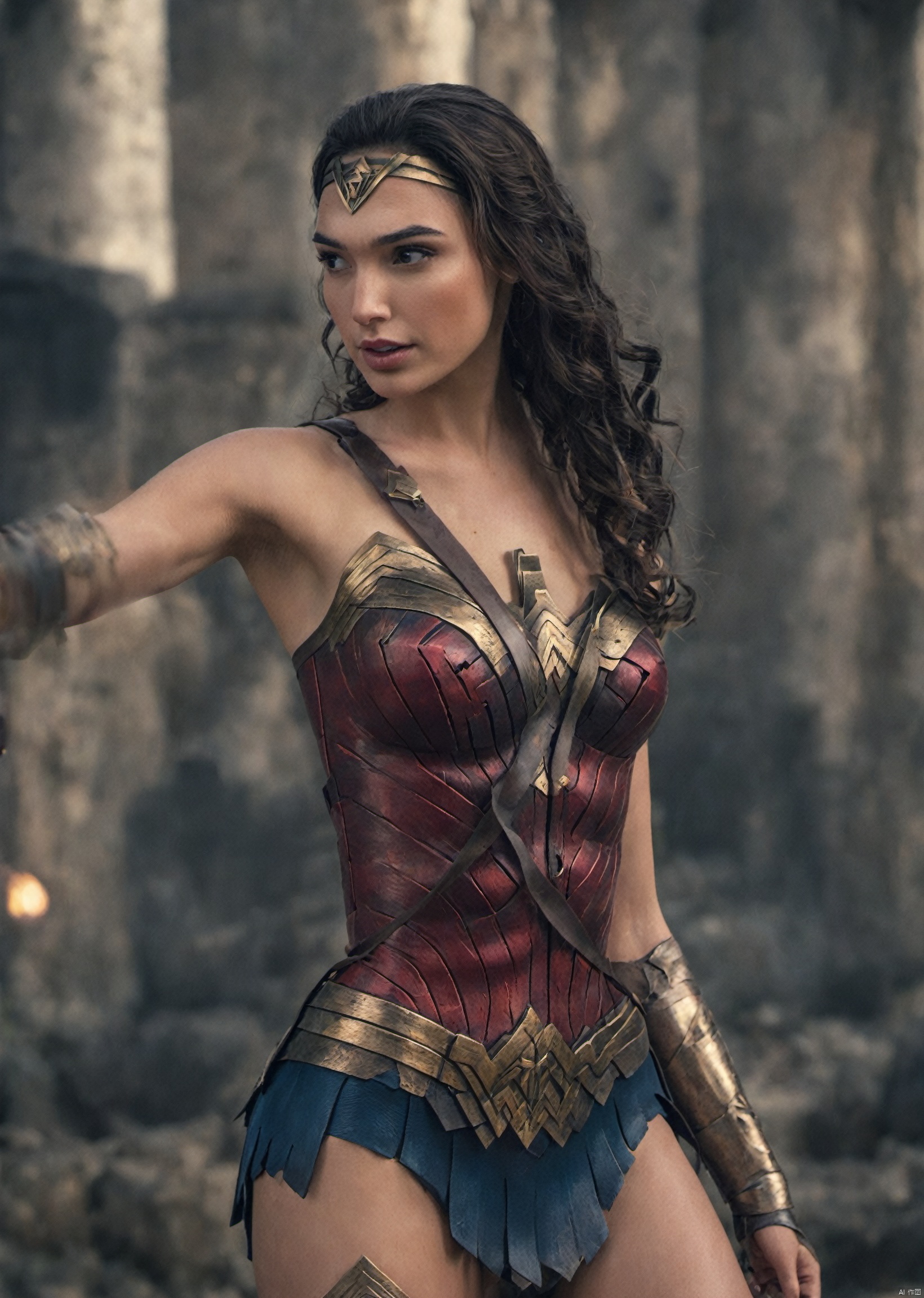 wearing wonder woman suit ,  background ancient ruins,  bokeh by myy9958 on Tensor.Art