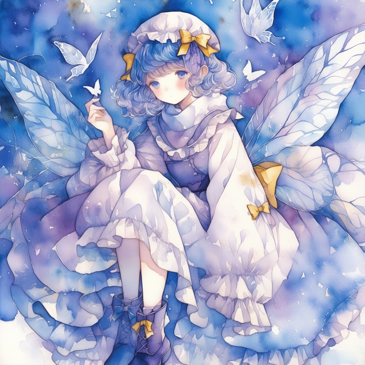 1girl,  blue hair,  solo on Tensor.Art