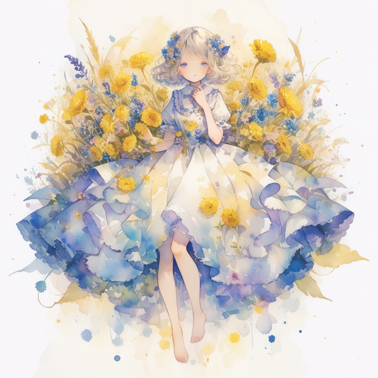 1girl,  solo,  barefoot on Tensor.Art