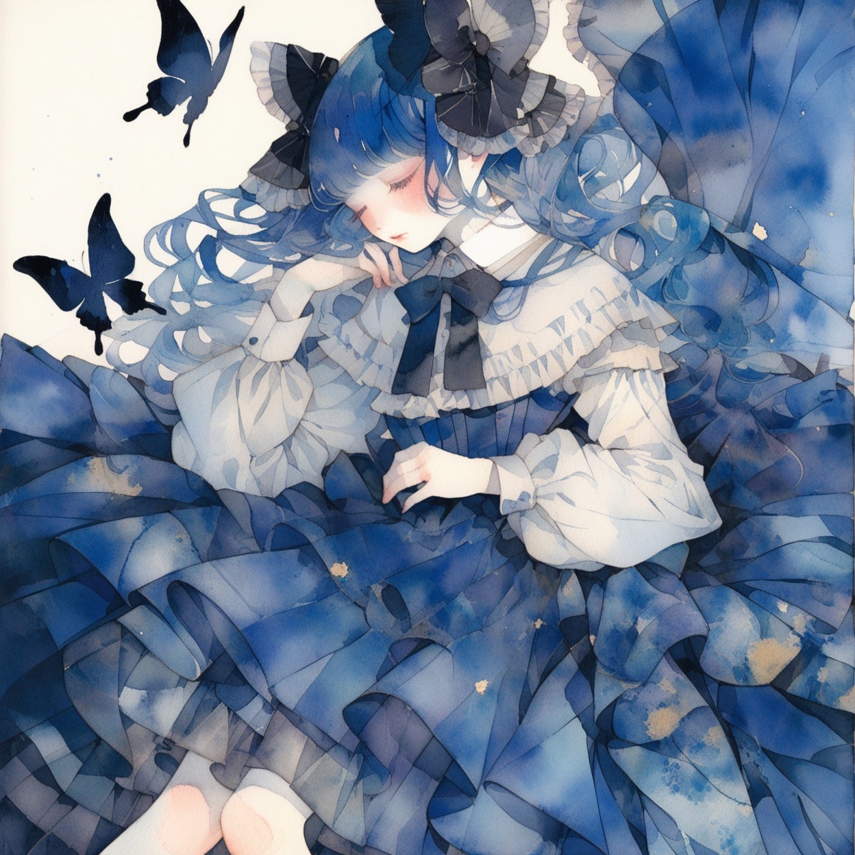 1girl,  solo,  closed eyes on Tensor.Art