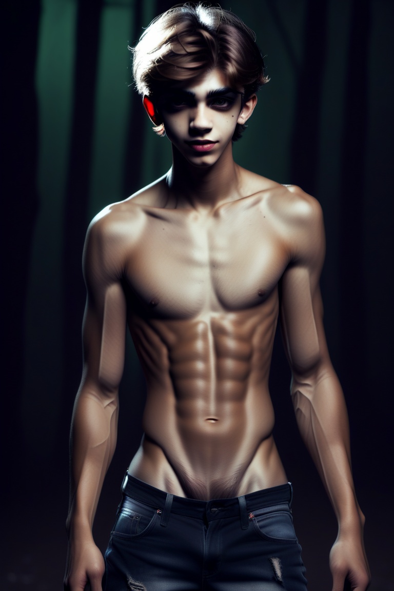 Full body dark art by mooncryptowow A {photorealistic} candid still with film grain,  color-grading,  atmospheric lighting...