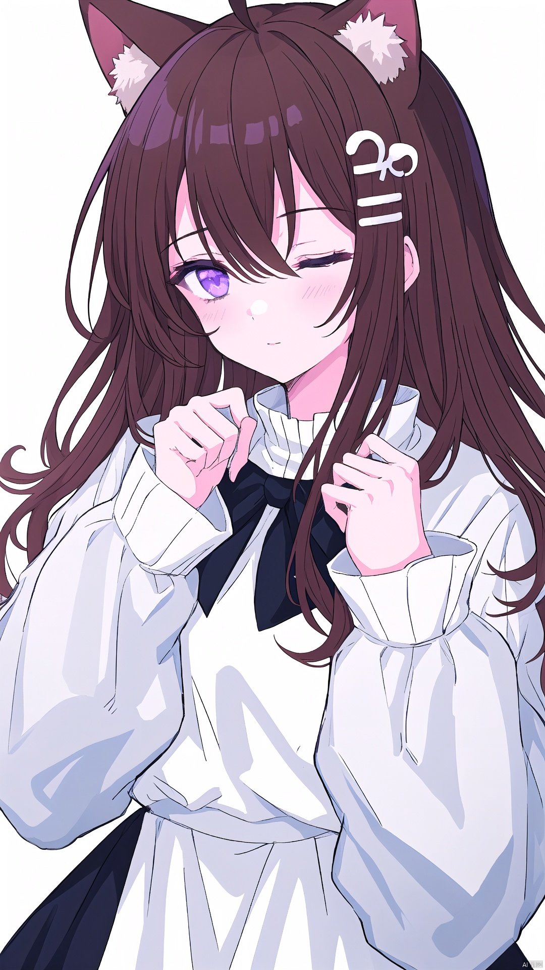 1girl,  animal ears,  one eye closed by 辰星` on Tensor.Art
