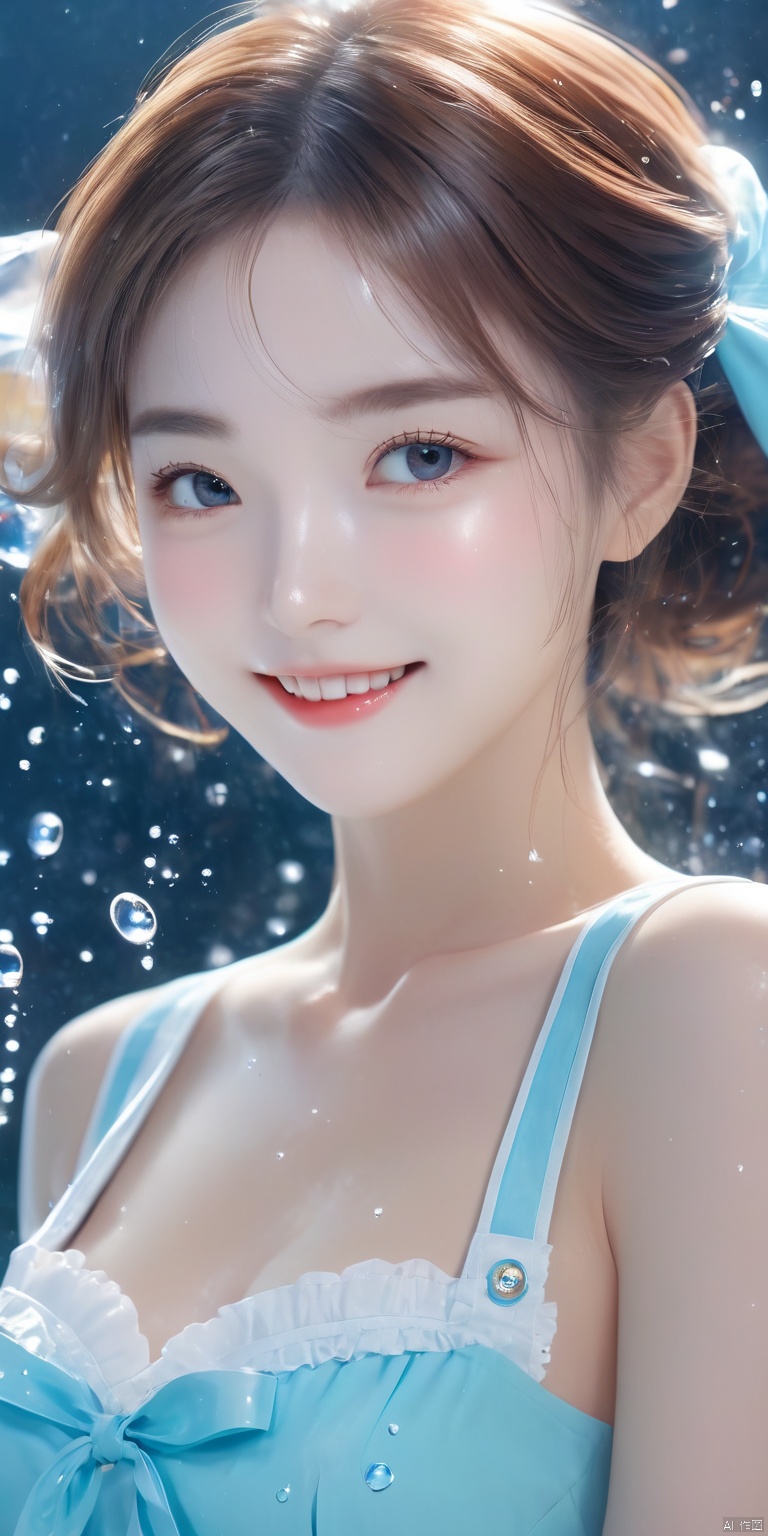  Ultra-clear, ultra-detailed, ((detailed depiction)), charming beautiful woman, maid apron, making loving gestures, cute smile, watery details, ultimate picture quality, CG
