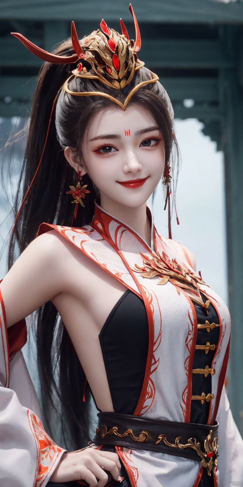  best quality, masterpiece, cowboy_shot,(Good structure), DSLR Quality,Depth of field,kind smile,looking_at_viewer,Dynamic pose, 
1girl,jiujiu