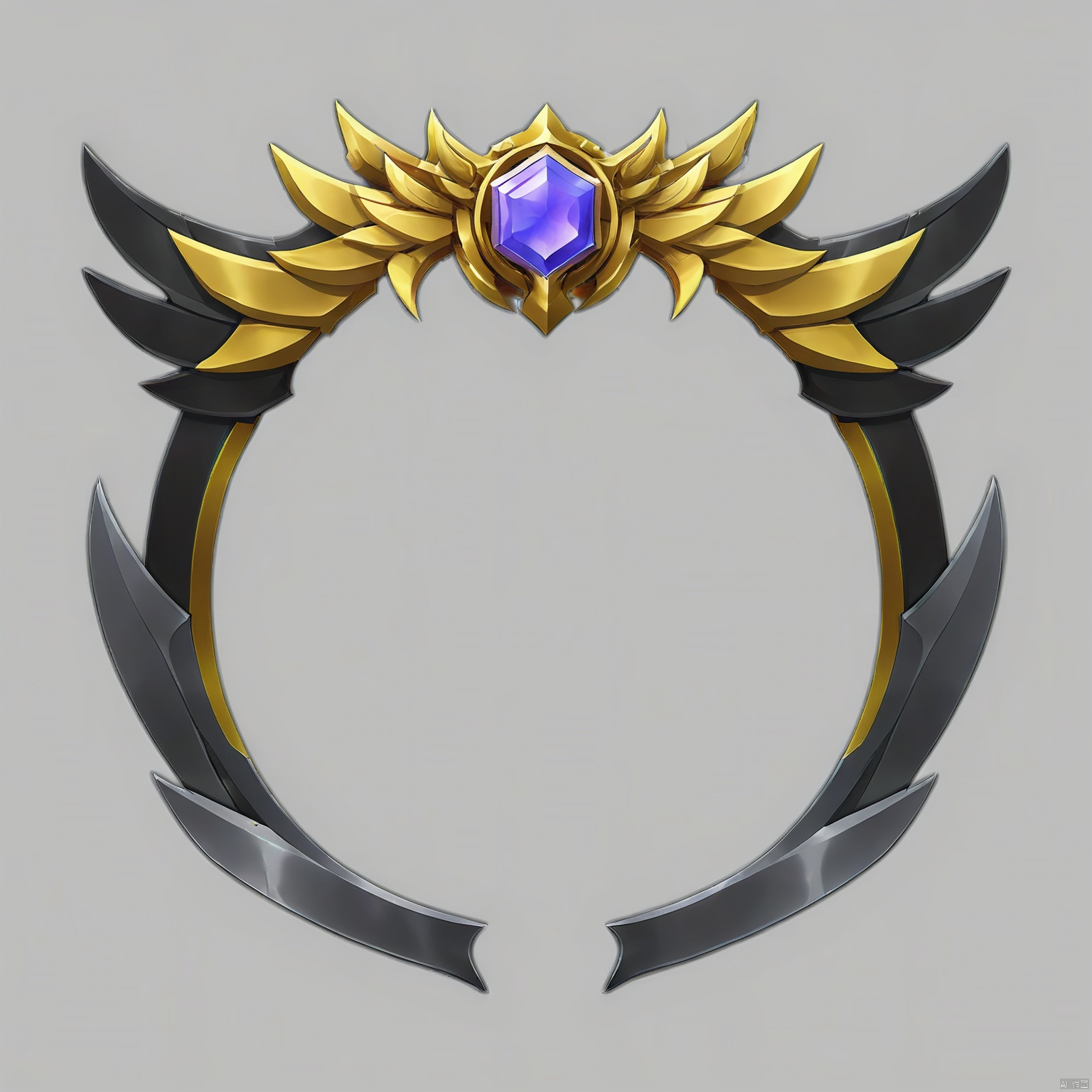  ash.Game type, round frame, knife shape, gem, wings
