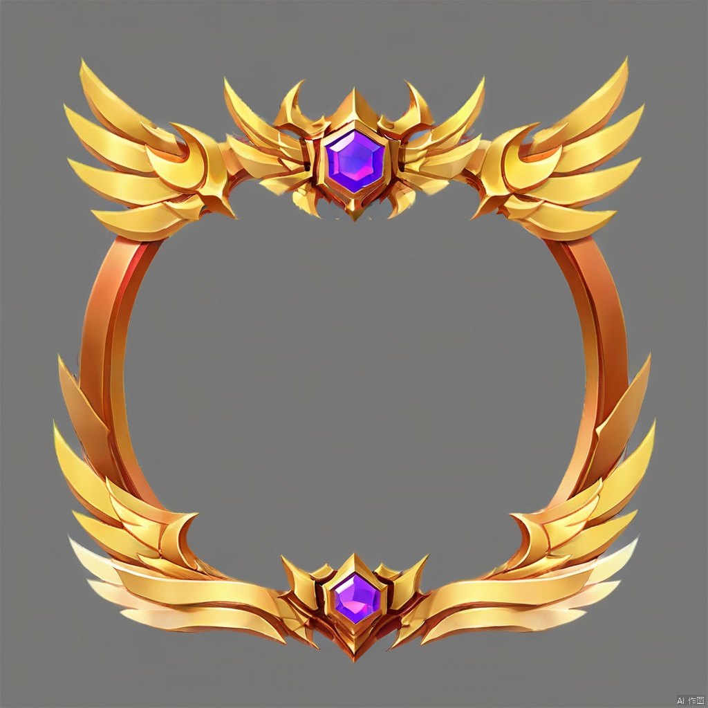  ash.Game type, round frame, knife shape, gem, wings