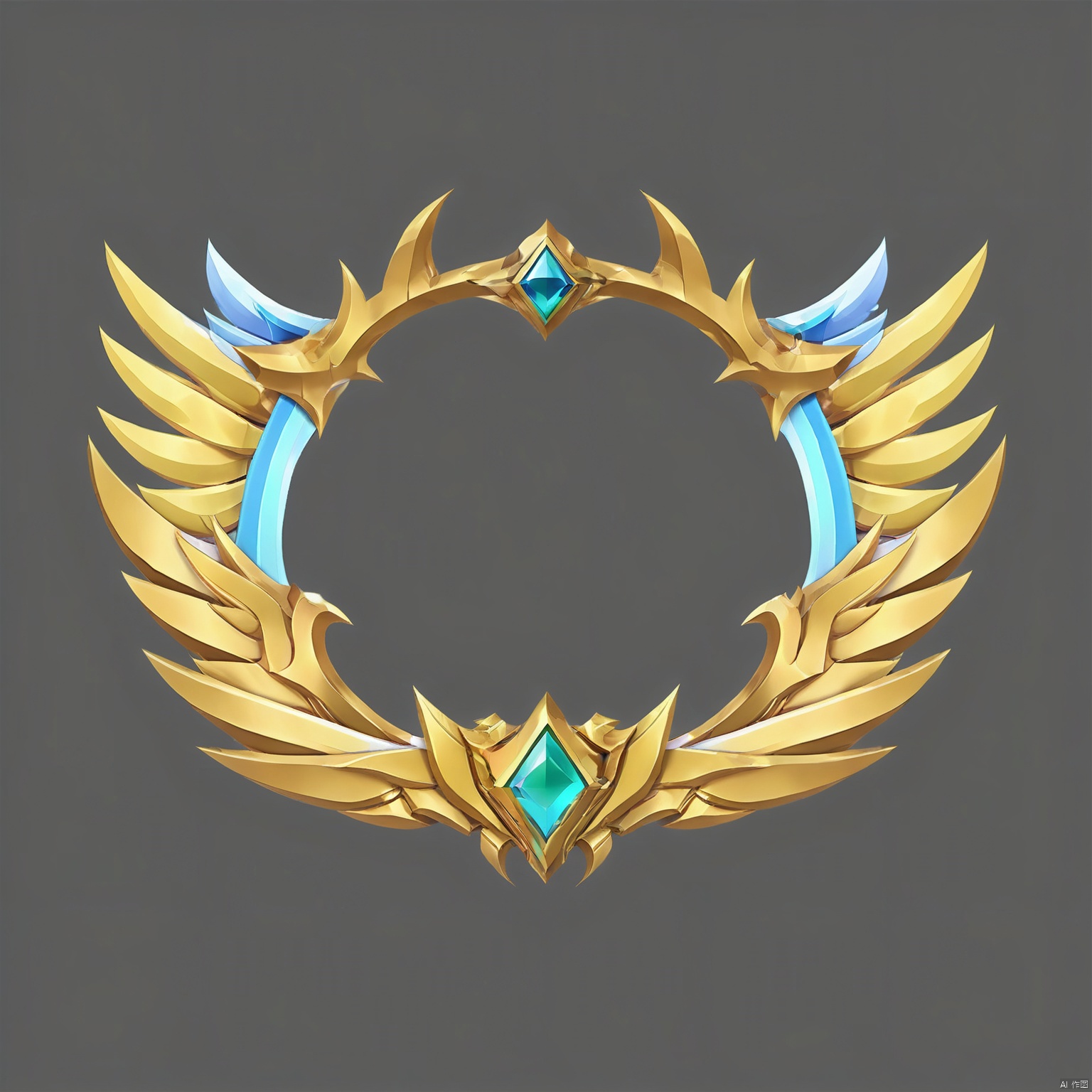  ash.Game type, round frame, knife shape, gem, wings