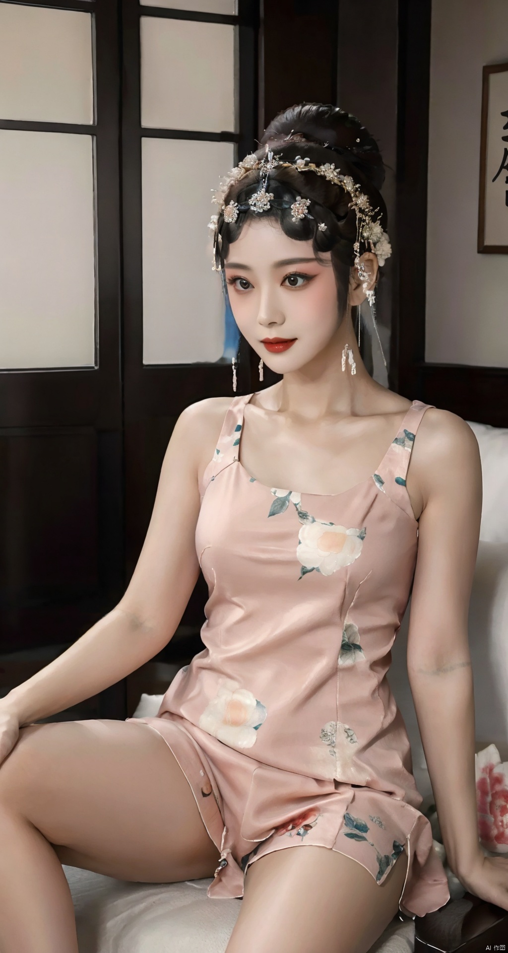  (masterpiece, best quality:1.4),(intricate details),unity 8k wallpaper,

Exquisite elegance, captivating allure: 1.7, intricate details, high-resolution wallpaper, poised, graceful, traditional Chinese garden, serenity, ultra-detailed, warmtone, dusk, 1 girl, solo,CNoperaCostume,light theme, sytx, yinjian, peony, delicate smile, sparkling eyes, slender figure, full-length, masterpiece, best quality, chinese_opera_dan, cpdd, Watercolor painting, glaze, ((jyutr)), Spread legs