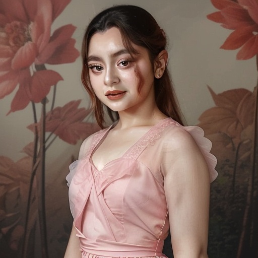 sixrin,  portrait ,  wearing a pink dress on Tensor.Art