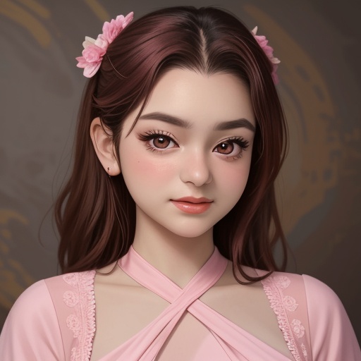 sixrin,  portrait ,  wearing a pink dress on Tensor.Art