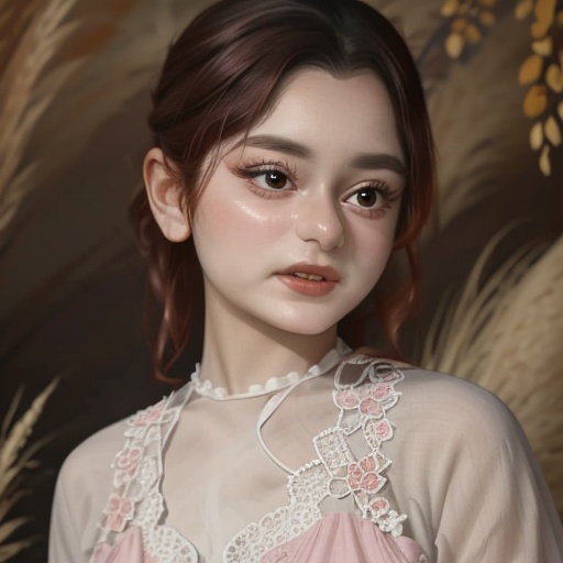 sixrin,  portrait ,  wearing a pink dress on Tensor.Art