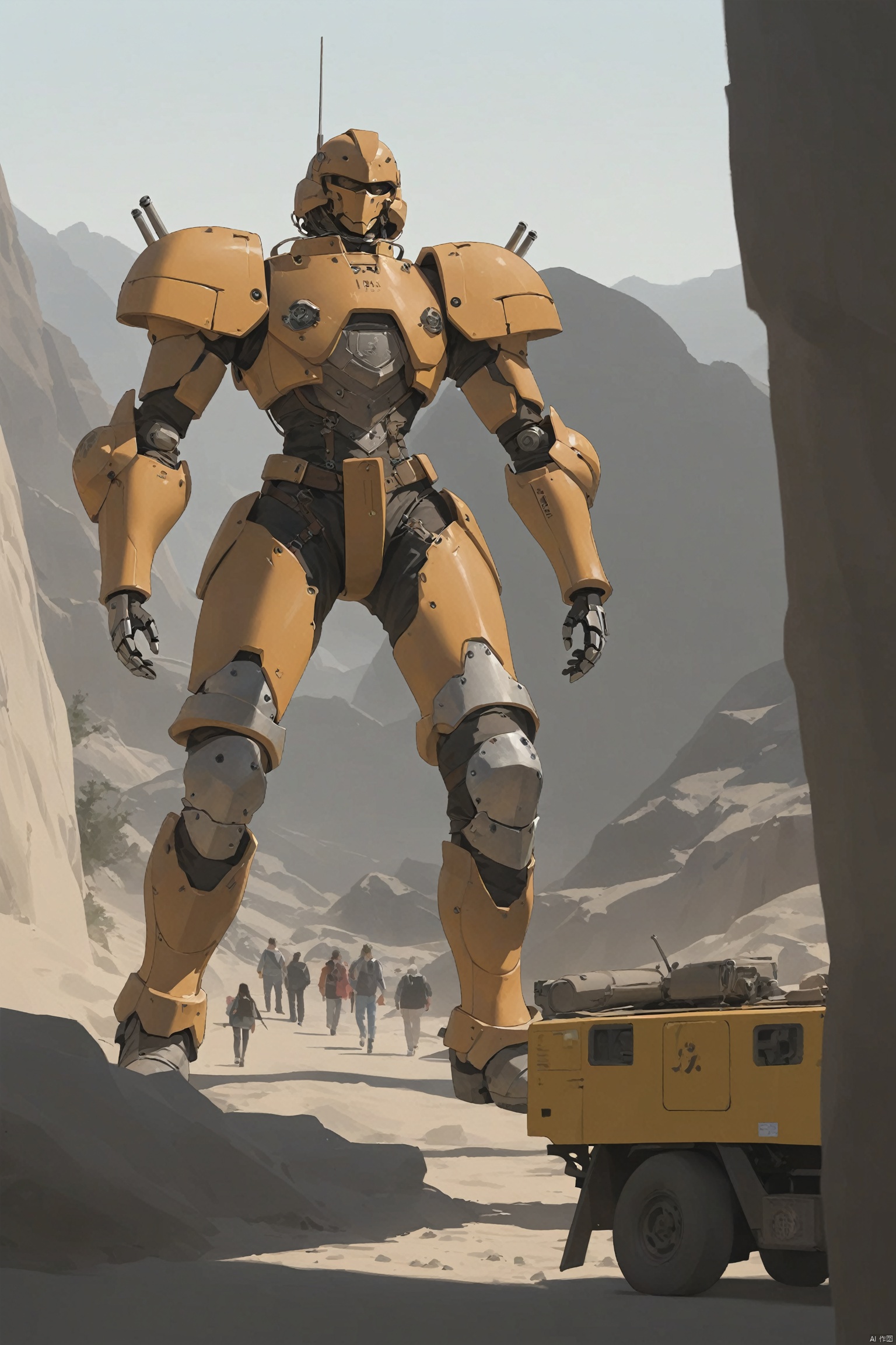  absurdres,incredibly absurdres,reality,realistic,full_shot, Armor_Partial mech,