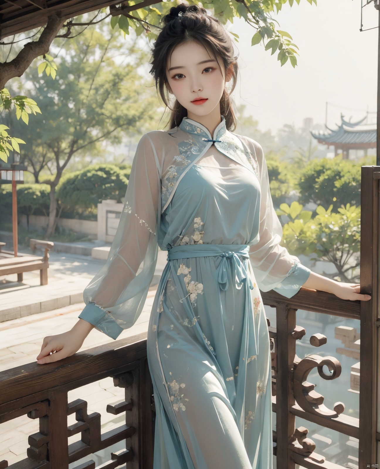  masterpiece,best quality,1girl, beautiful chinese girl, see-through cambric garment,Color dress pattern,dress,
nature, outdoors,looking at viewer,super fucking cool
