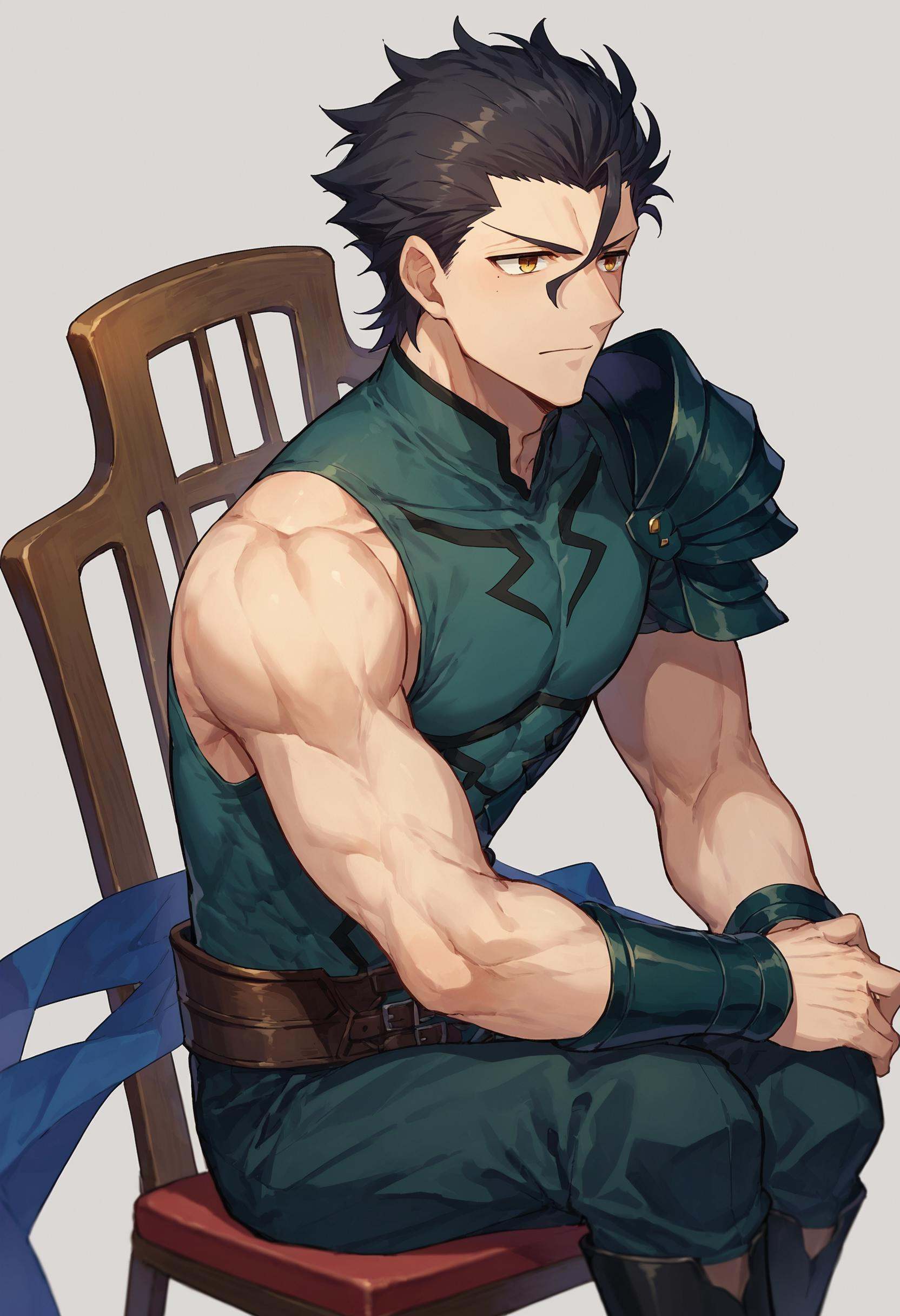 score_9_up score_8_up score_7_up,  source_anime,  1boy solo diarmuid lancer on Tensor.Art