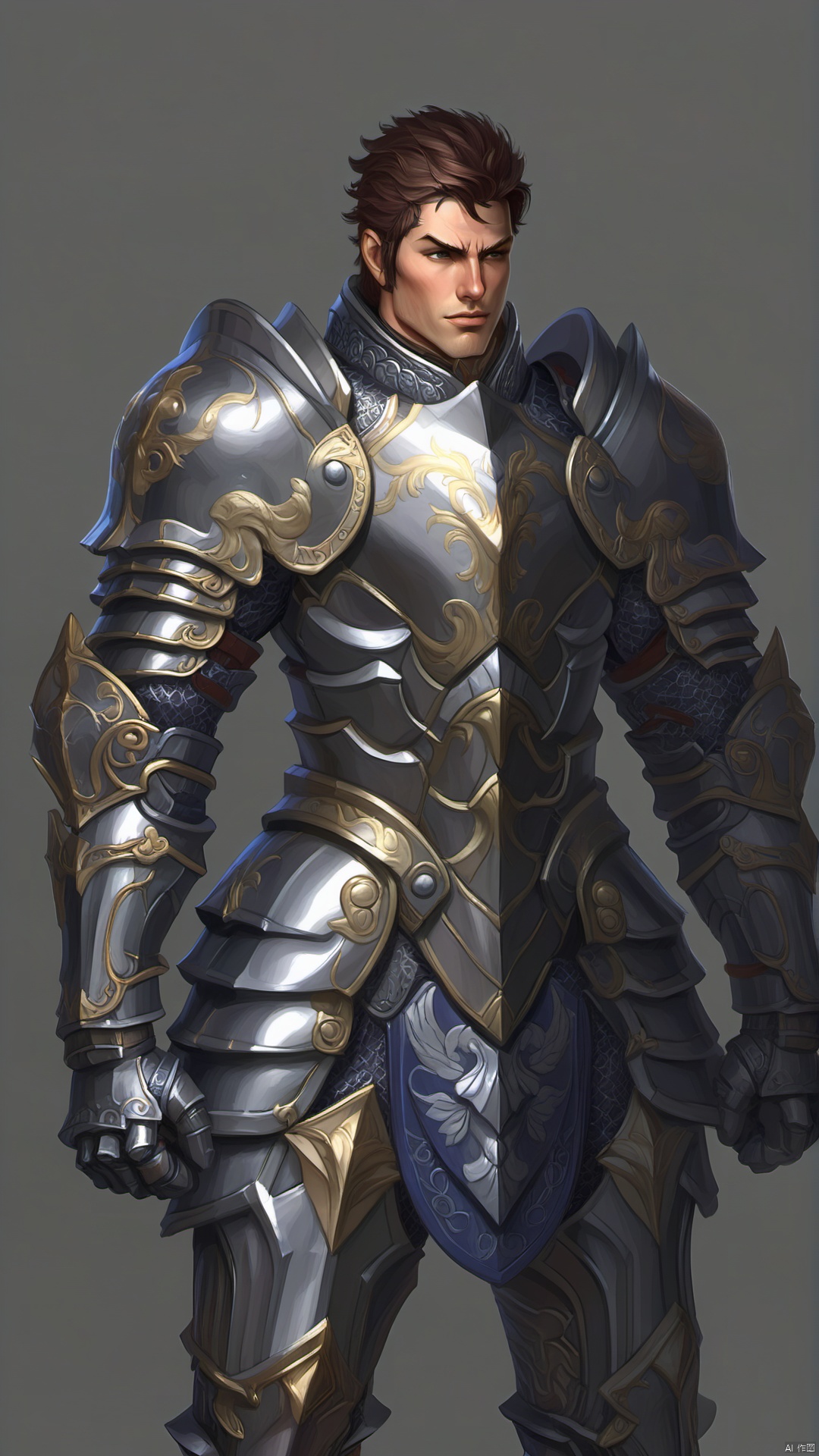 A professional warrior, he wore heavy battle armor and short, bushy hair. The armor was well-cast, dark gray and covered in fine lines and ornaments that spoke to his combat experience and status. His hair was neatly trimmed and slightly short, showing his decisiveness and determination. He looked strong and powerful, exuding a sense of bravery and determination