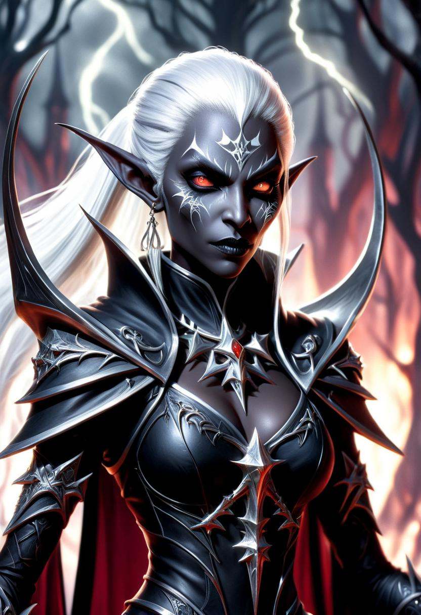 DonMD347hM374lXL female drow,  fictional elfish individual,  slender agile build by DonMischo on Tensor.Art