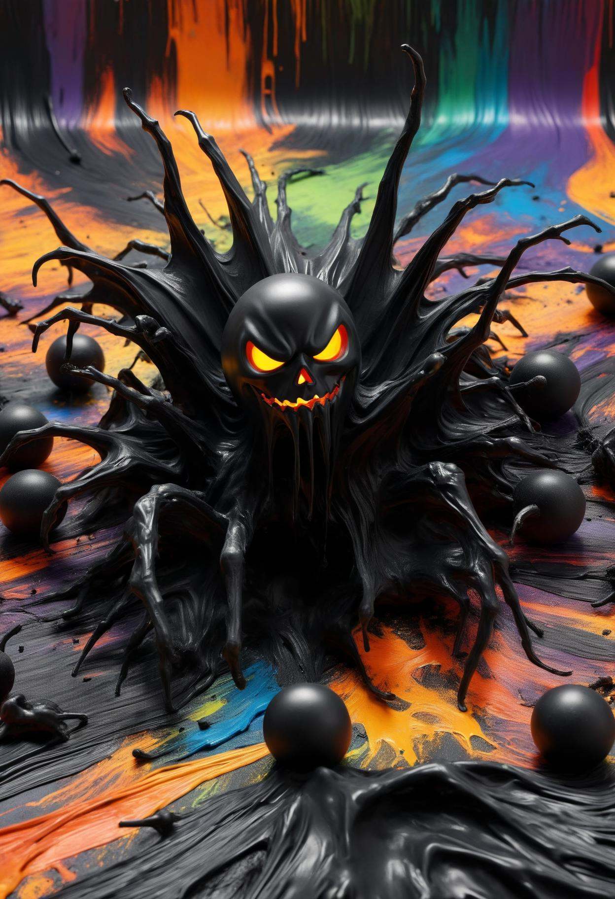 DonMP41n717Bl4ckXL __Bo/halloween/random*__,  vibrant colours,  black paint by DonMischo on Tensor.Art