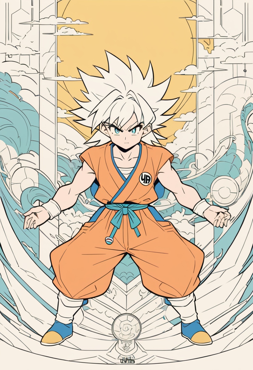Link,  in the style of Akira Toriyama,  dragon ball theme on Tensor.Art