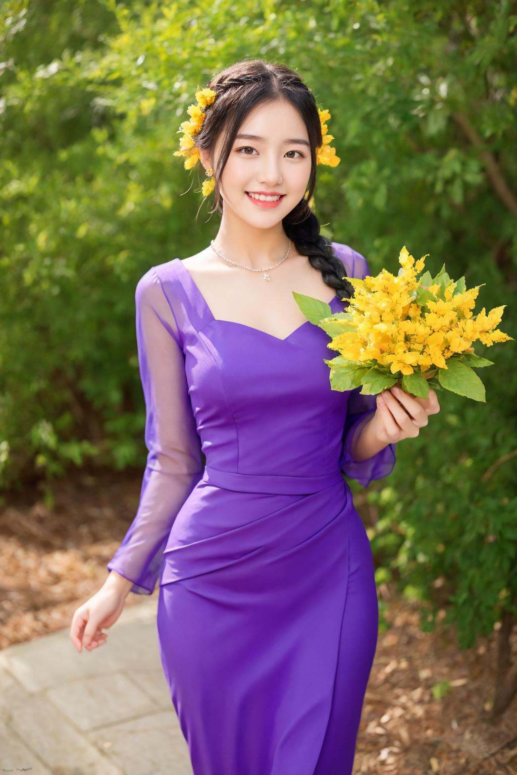 1girl,  solo,  flower on Tensor.Art