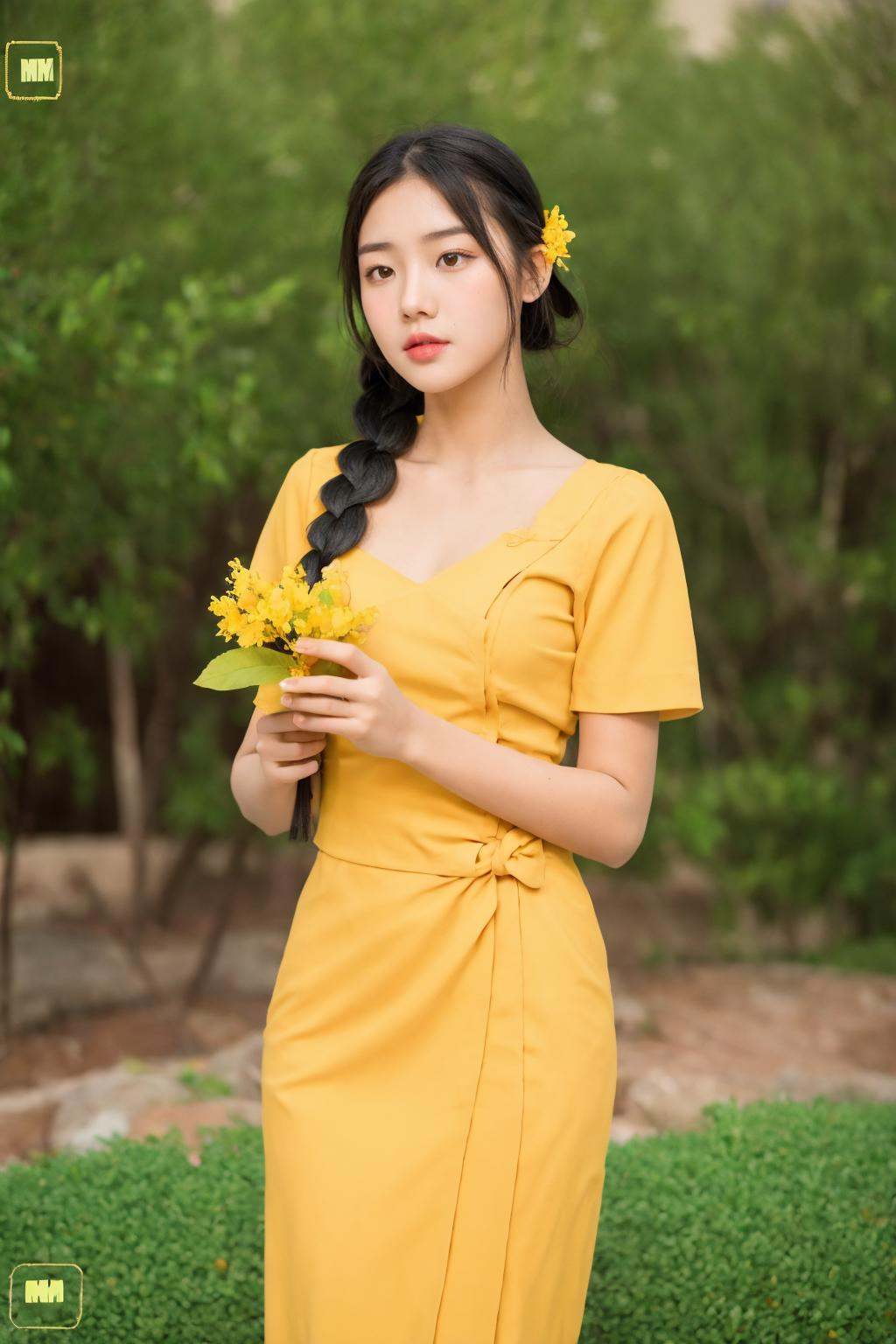 1girl,  solo,  flower on Tensor.Art