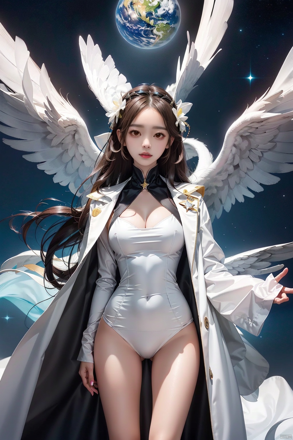 Planet X is the angel star, angel sister is coming, planet X is very beautiful, is a pink planet, angel sister has long black hair, white, tender and silky skin, everyone is very beautiful.


Long black hair,

A white gauze coat,

White, tender , silky ,Straight and slender legs. 
A graceful, thin waist.Skin is white, tender and silky.


(Angel sister wants to take me away from the earth, so happy, so happy, so touched,Sister Angel took my hand and flew away with Sister Angel.
Angel sister is the best. I like angel sister. Planet X is angel star. Angel sister lives on planet X
)
view_from_above, girl,women,female,sister, ((poakl))