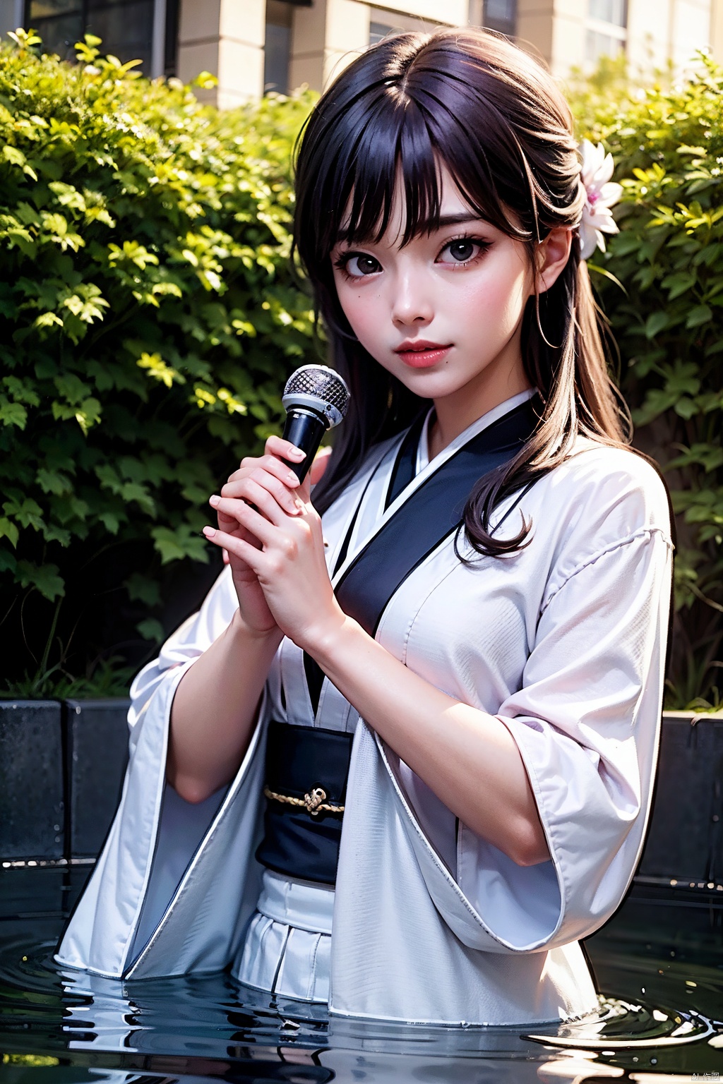best quality,8k,1girl,solo,kimono,water,